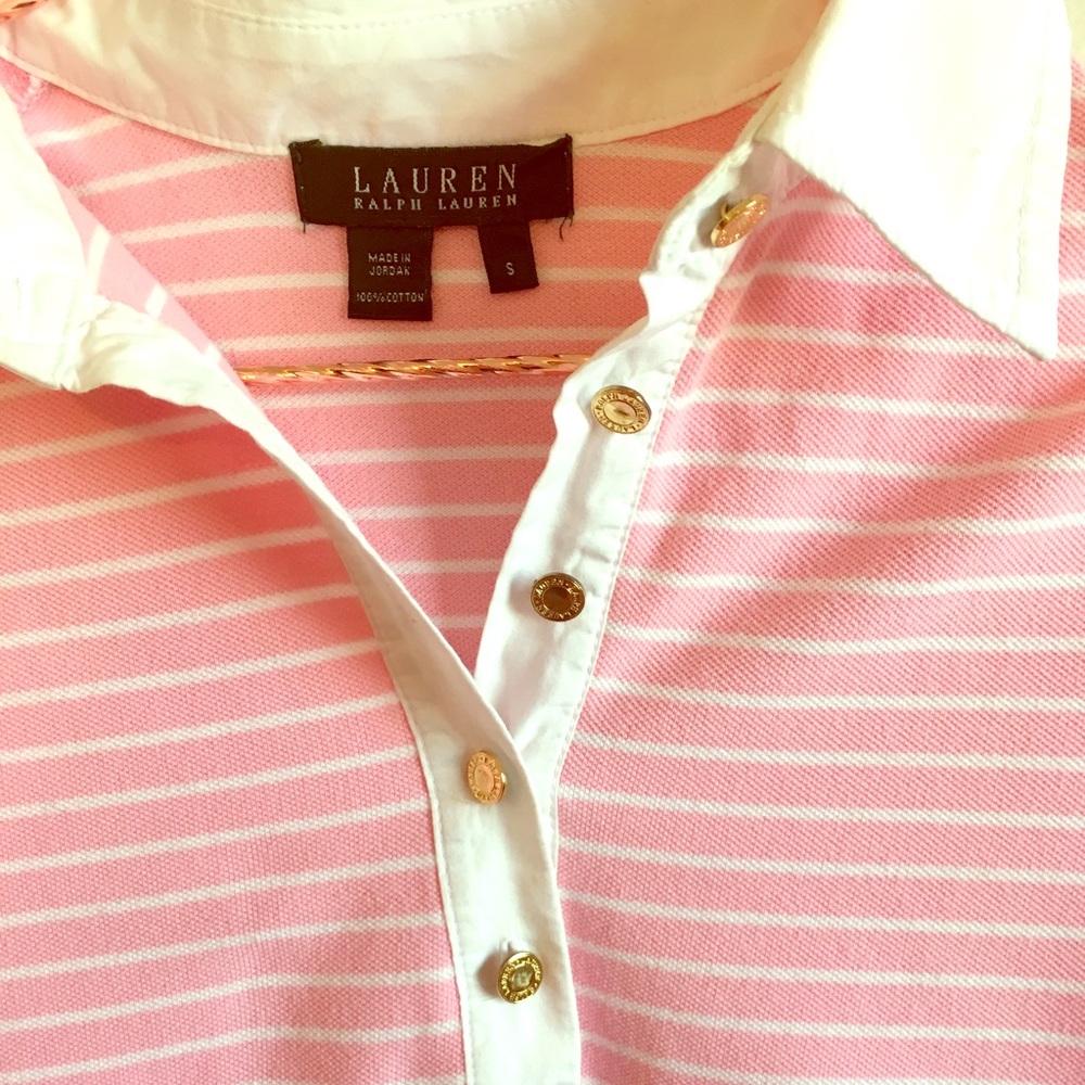Ralph Lauren Woman’s Pink striped top SZ: S